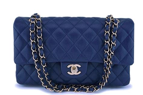 chanel flap navy blue|chanel navy blue bag.